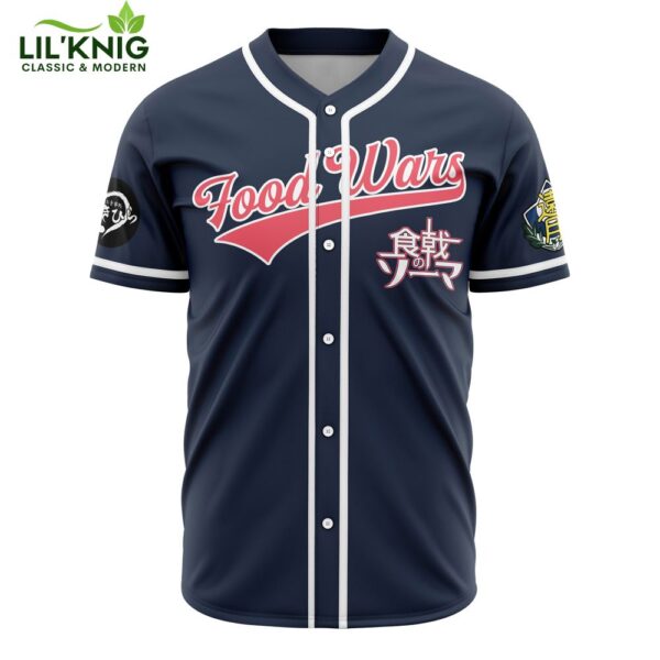 Hooktab 3D Printed Sōma Yukihira Food Wars Men’S Short Sleeve Anime Baseball Jersey