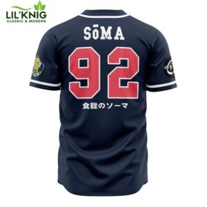 Hooktab 3D Printed Sōma Yukihira Food Wars Men’S Short Sleeve Anime Baseball Jersey