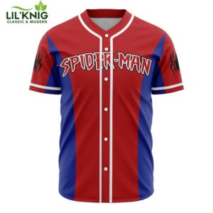 Hooktab 3D Printed Spiderman Marvel Men’S Short Sleeve Anime Baseball Jersey