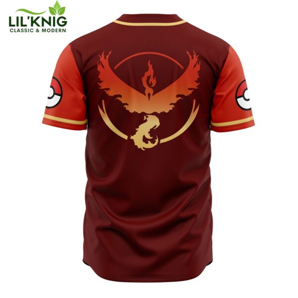 Hooktab 3D Printed Team Valor Pokemon Men’S Short Sleeve Anime Baseball Jersey