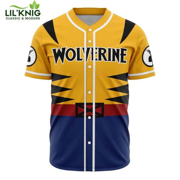 Hooktab 3D Printed Wolverine Marvel Men’S Short Sleeve Anime Baseball Jersey