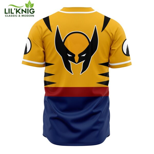 Hooktab 3D Printed Wolverine Marvel Men’S Short Sleeve Anime Baseball Jersey