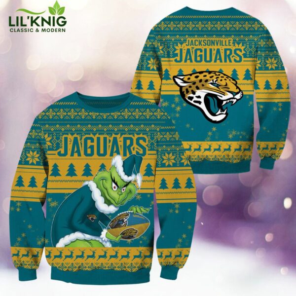 Jacksonville Jaguars Christmas Grinch Knitted Sweater – Jolly Fan Apparel