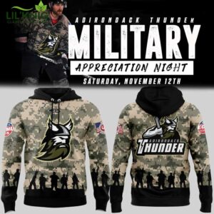 Limited Edition Adirondack Thunder x Military Appreciation Night November 12th Hoodie