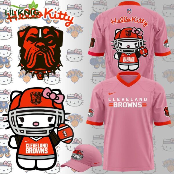 Limited Edition Cleveland Browns x Hello Kitty Football Jersey – Cute Fan Gear