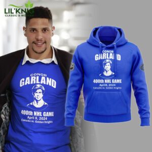 Limited Edition Conor Garland Vancouver Canucks 400th NHL Game Hoodie – Commemorative Design