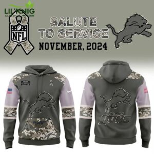 Limited Edition Detroit Lions 2024 Salute to Service Club Hoodie