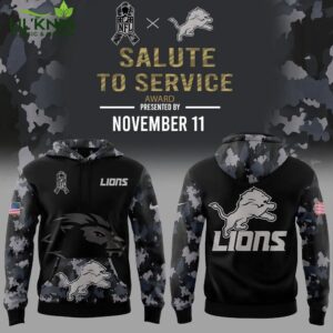 Limited Edition Detroit Lions Salute to Service Camo Black Hoodie