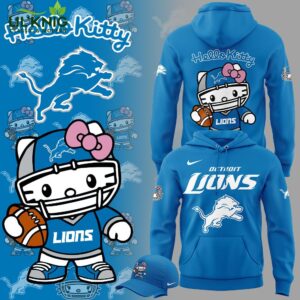 Limited Edition Detroit Lions x Hello Kitty Football Blue Hoodie – Playful NFL Apparel