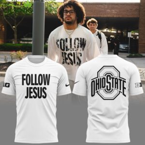 Limited Edition Follow Jesus – Ohio State White T-Shirt 2024