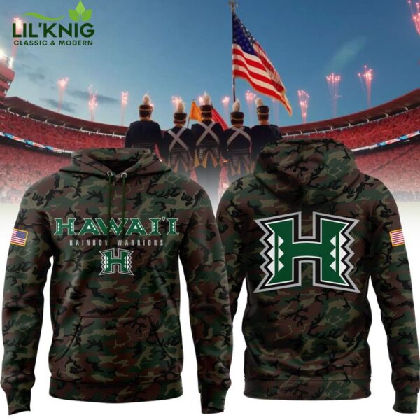 Limited Edition Hawaii Football Veteran Camo Hoodie 2024