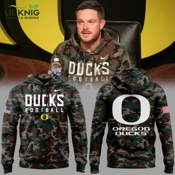 Limited Edition Military Oregon Ducks Veteran Camo Hoodie 2024