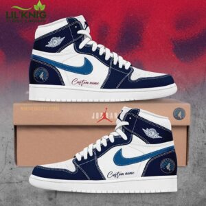 Limited Edition Minnesota Timberwolves Custom Name for Fans Shoes Air Jordan 1, personalized footwear, exclusive design.