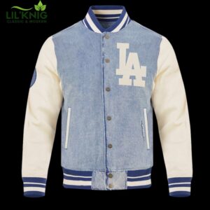 Los Angeles Dodgers Pro Standard Denim Varsity Blues Full-Snap Varsity Jacket