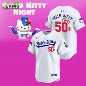 Los Angeles Dodgers x Hello Kitty 50th Anniversary Limited Edition Jersey | MLB Hello Kitty Dodgers Collaboration Jersey