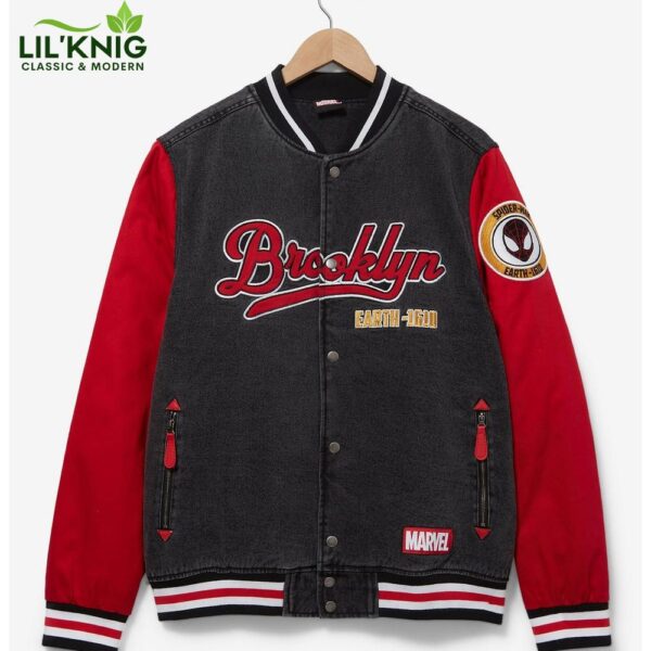 Marvel Spider-Man Miles Morales Denim Varsity Jacket