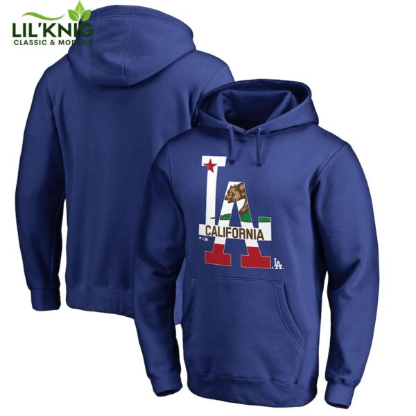 Men’S Los Angeles Dodgers Royal Hometown Collection Cali Flag Pullover Hoodie