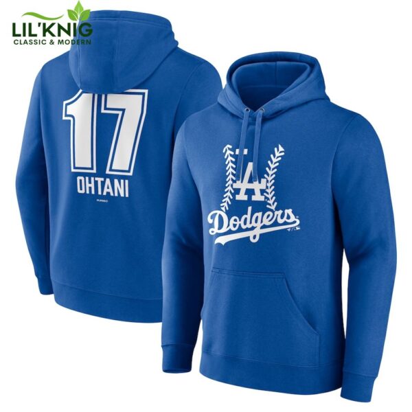 Men’S Los Angeles Dodgers Shohei Ohtani Royal Fastball Player Name & Number Pullover Hoodie