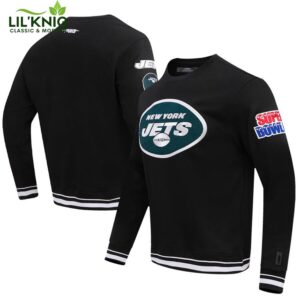 Men’S New York Jets Pro Standard Black Mash Up Fleece Pullover Sweatshirt