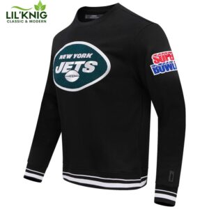 Men’S New York Jets Pro Standard Black Mash Up Fleece Pullover Sweatshirt