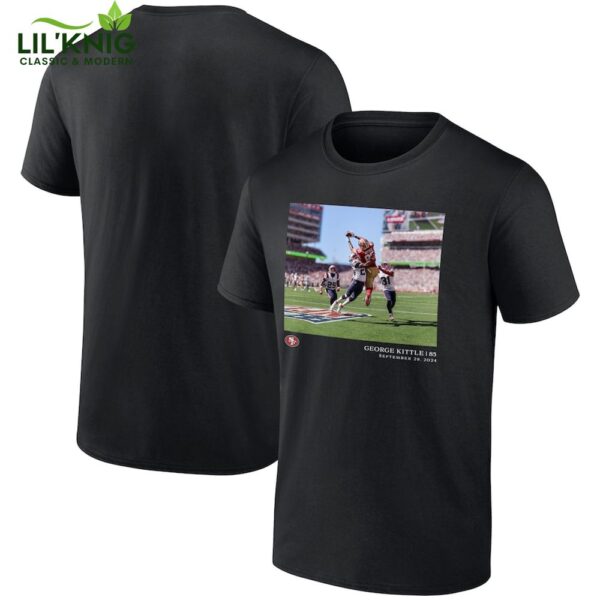 Men’S San Francisco 49Ers George Kittle Black Nfl Flash Features Week 4 T-Shirt