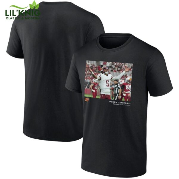 Men’S Washington Commanders Jayden Daniels Black Nfl Flash Features Week 4 T-Shirt