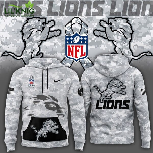 Men’s Nike Arctic Camo Detroit Lions 2024 Salute to Service Club Fleece Hoodie