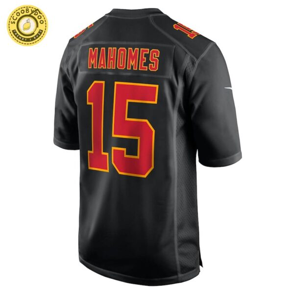 Men’s Nike Kansas City Chiefs Patrick Mahomes Super Bowl LIX Carbon Black Fashion Game Jersey