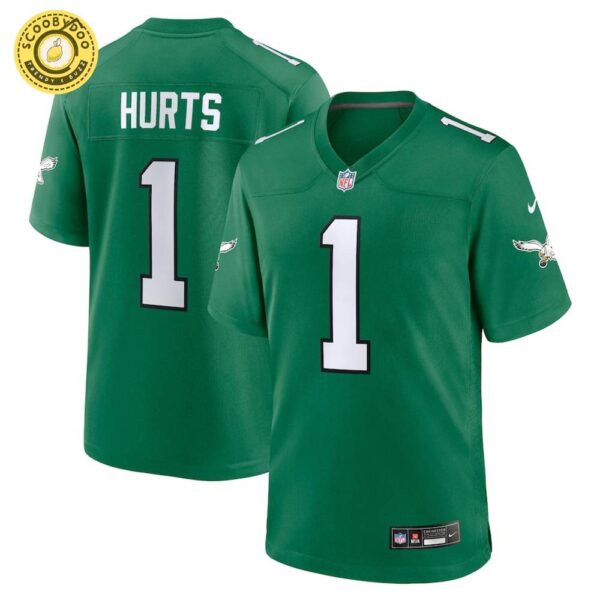 Men’s Nike Philadelphia Eagles Jalen Hurts Kelly Green Alternate Game Jersey