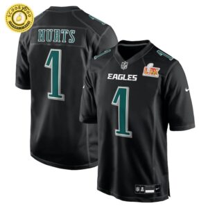 Men’s Nike Philadelphia Eagles Jalen Hurts Super Bowl LIX Carbon Black Fashion Game Jersey