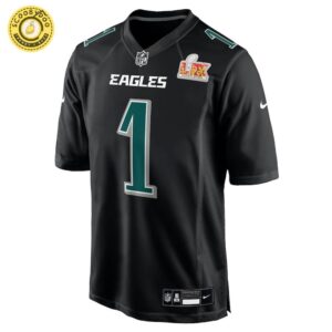 Men’s Nike Philadelphia Eagles Jalen Hurts Super Bowl LIX Carbon Black Fashion Game Jersey