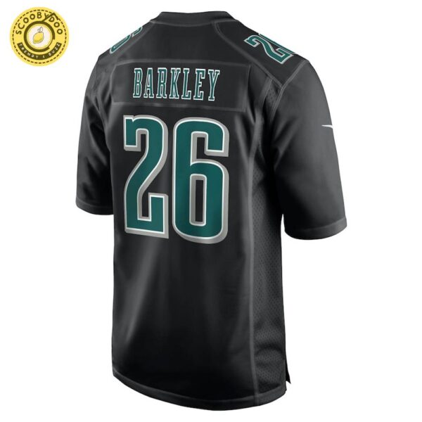 Men’s Nike Philadelphia Eagles Saquon Barkley Super Bowl LIX Carbon Black Fashion Game Jersey