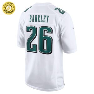 Men’s Nike Philadelphia Eagles Saquon Barkley Super Bowl LIX Tundra White Fashion Game Jersey