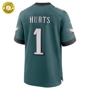 Men’s Philadelphia Eagles Jalen Hurts Nike Midnight Green Super Bowl LIX Game Player Jersey