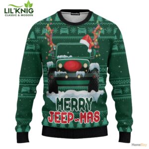 Merry Jeep Mas Limited Edition Ugly Sweater For 2024 Christmas