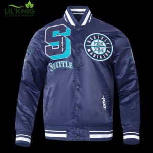 Mlb Seattle Mariners Mashup Men’S Rib Satin Jacket