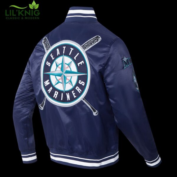 Mlb Seattle Mariners Mashup Men’S Rib Satin Jacket