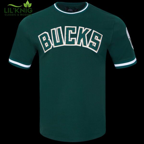 Nba Milwaukee Bucks Classic Chenille Men’S Dk Forest Green Tee