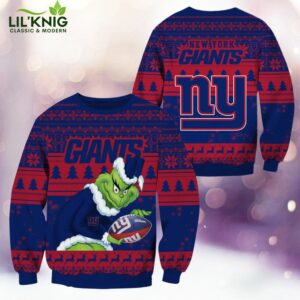 New York Giants Christmas Grinch Knitted Sweater – Festive Fan Gear