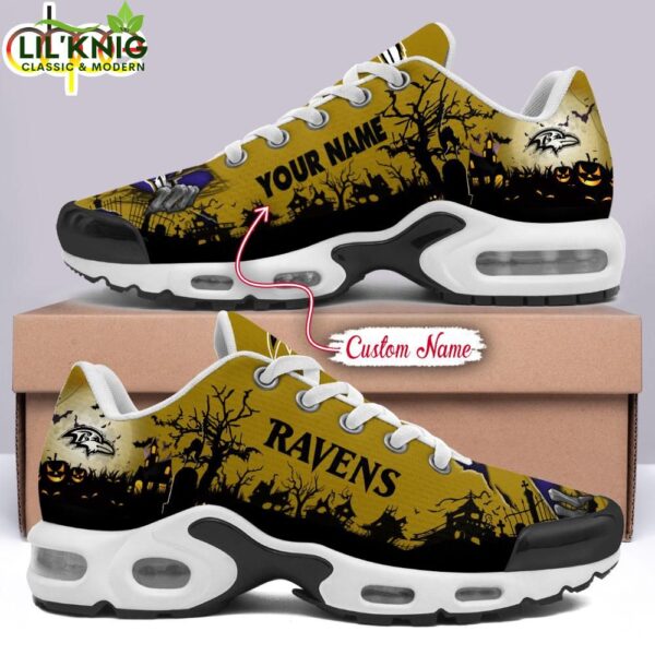 Nfl Baltimore Ravens For Halloween 2024 Custom Name Air Max Plus Shoes