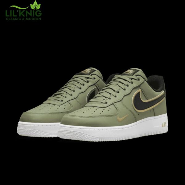 Nike Air Force 1 Oil Greenmetallic Gold Swoosh Da8481-300