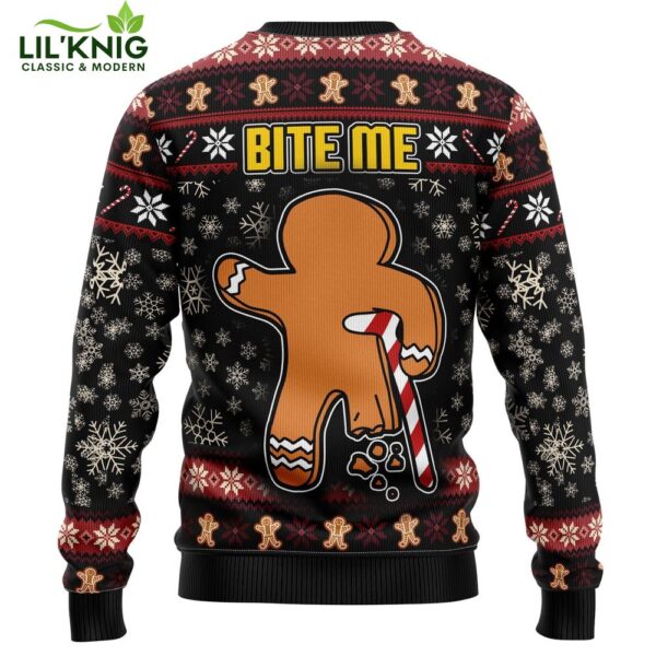 Oh Snap Bite Me Gingerbread Hot Design Ugly Sweater For Christmas 2024