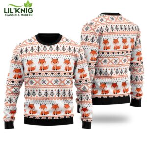 Orange Fox Xmas Ugly Hot Limited Edition 2024 Christmas Unisex Sweater