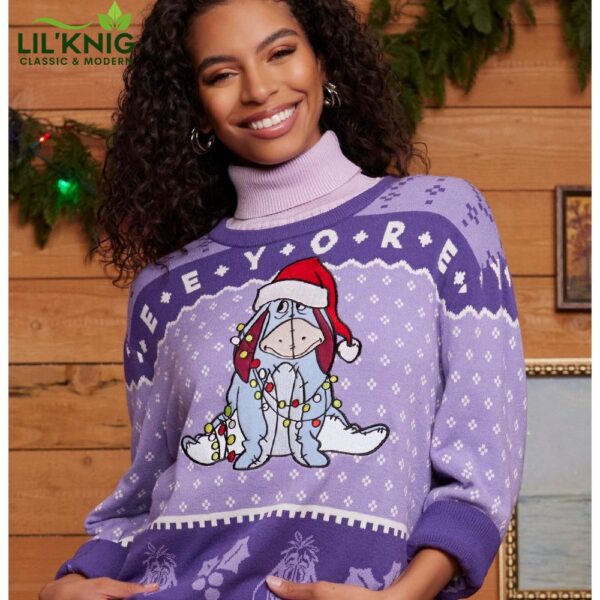 Our Universe Disney Winnie The Pooh Eeyore Patterned Holiday Sweater