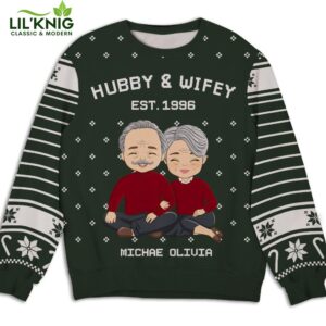 Personalized Custom Hubby Wifey Est 2000 New Design 2024 Sweater