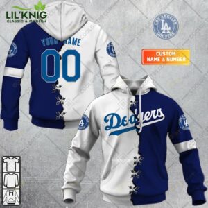 Personalized Mlb Angeles Dodgers Mix Jersey Hoodie