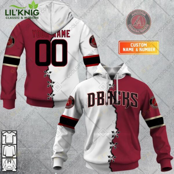 Personalized Mlb Arizona Diamondbacks Mix Jersey Hoodie