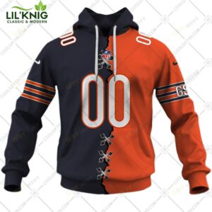 Personalized Nfl Chicago Bears Mix Jersey Style Hoodie