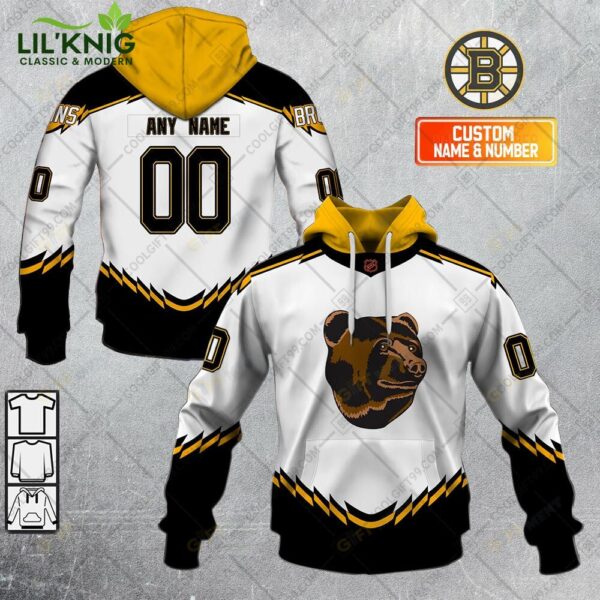 Personalized Nhl Boston Bruins Reverse Retro Style Hoodie