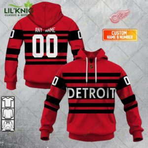 Personalized Nhl Detroit Red Wings Reverse Retro Style Hoodie